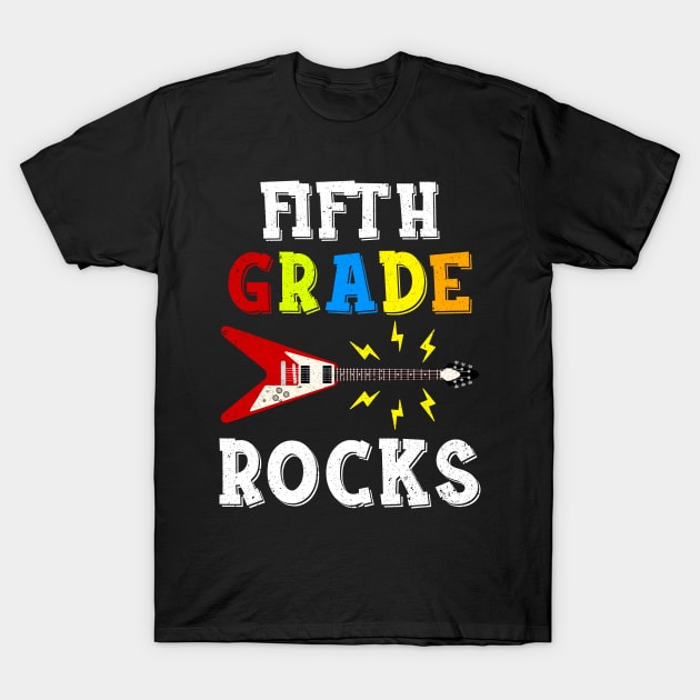 Fifth Grade Rocks Teacher Student Kid Back To School T-Shirt by hardyhtud